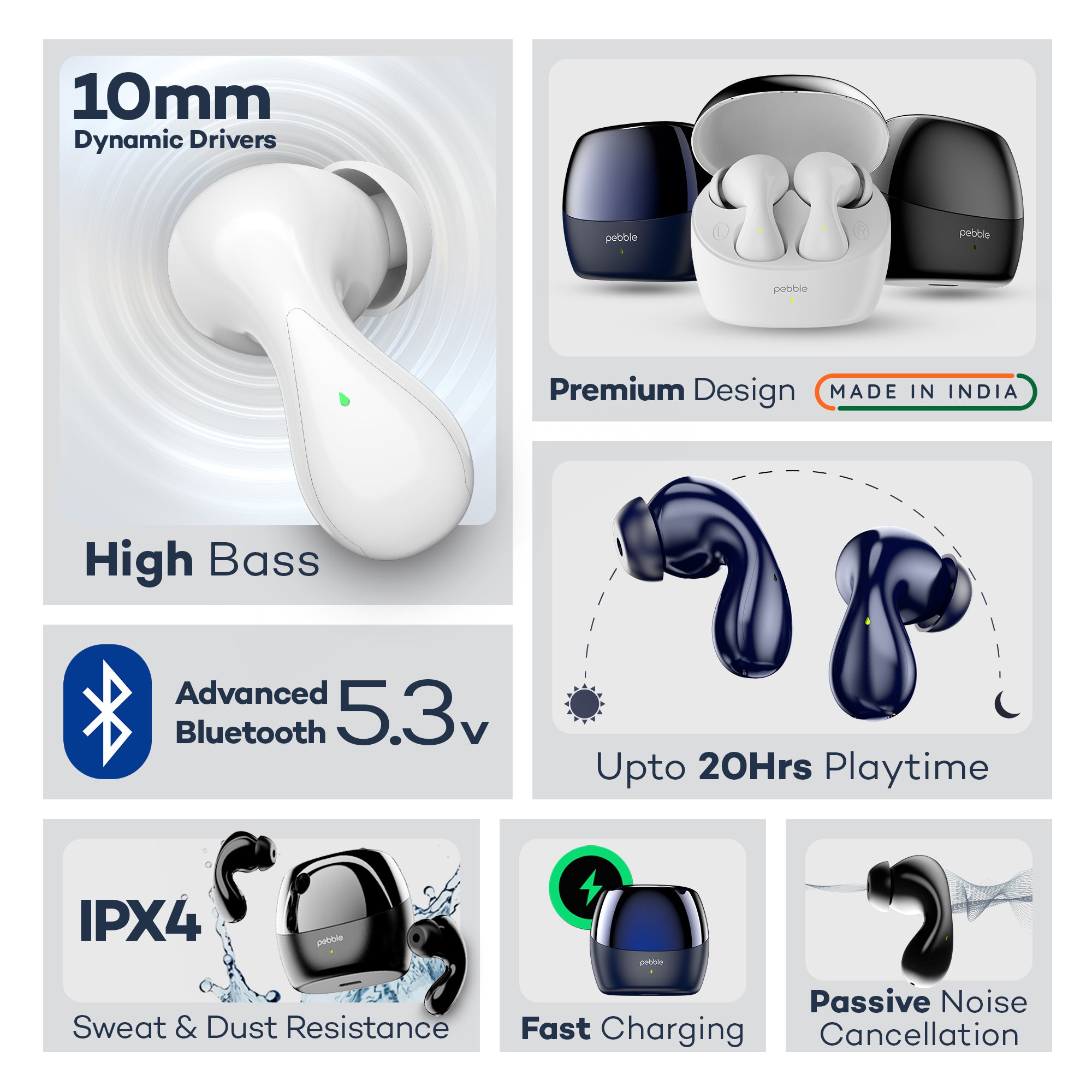 Pibble Wave Wave Buds – Pebble