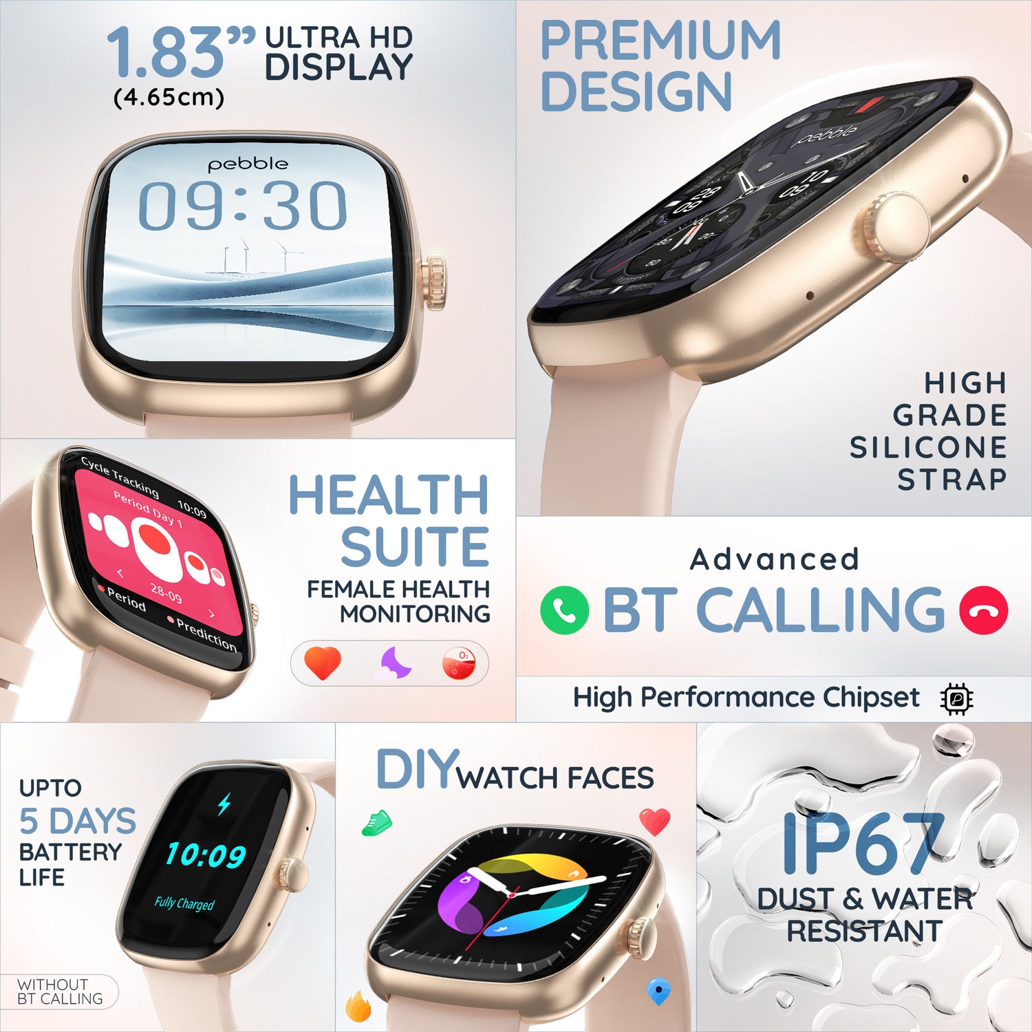 Pebble Stella Bluetooth Calling Smartwatch Gadgets and More