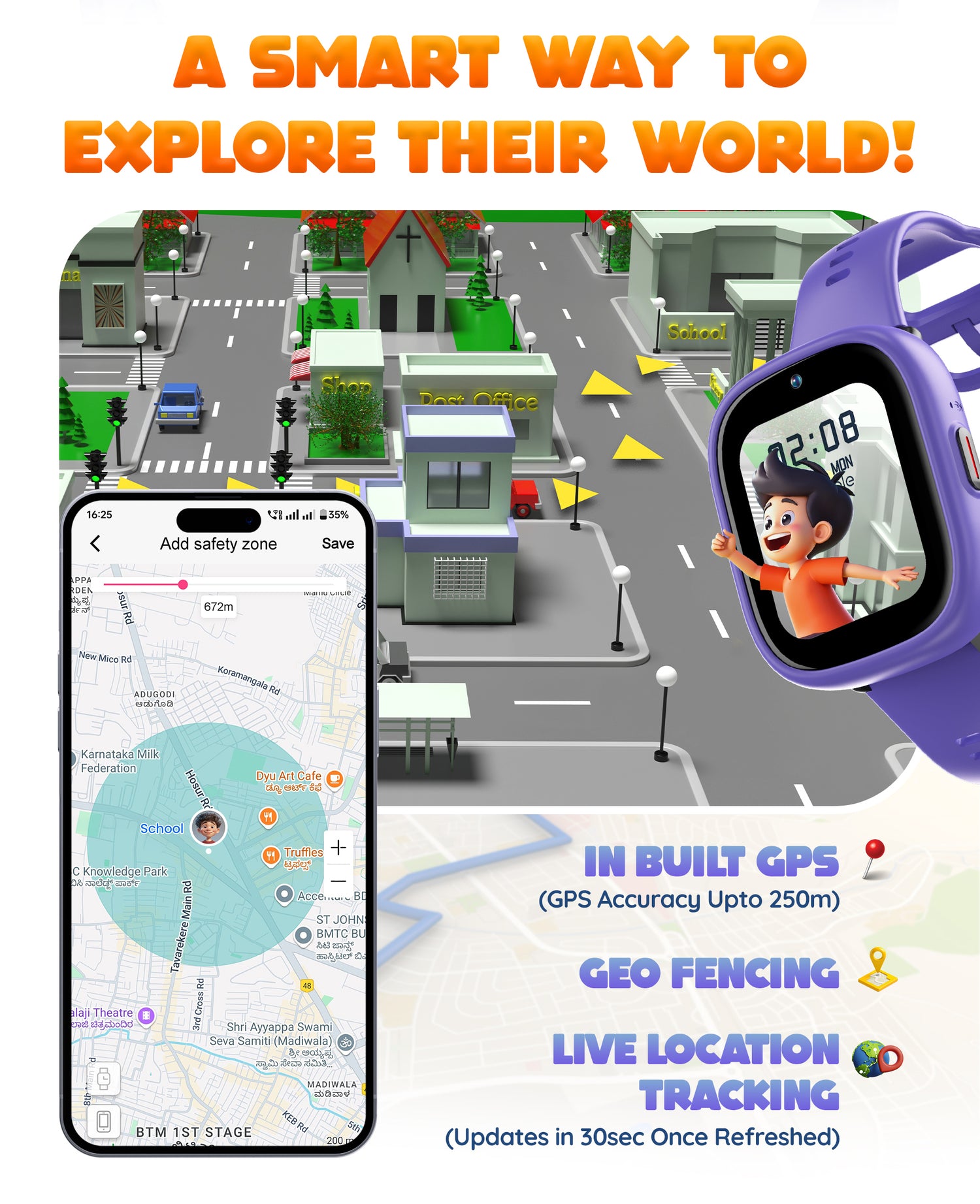 Pebble Junior 4G Smart Watch for Kids