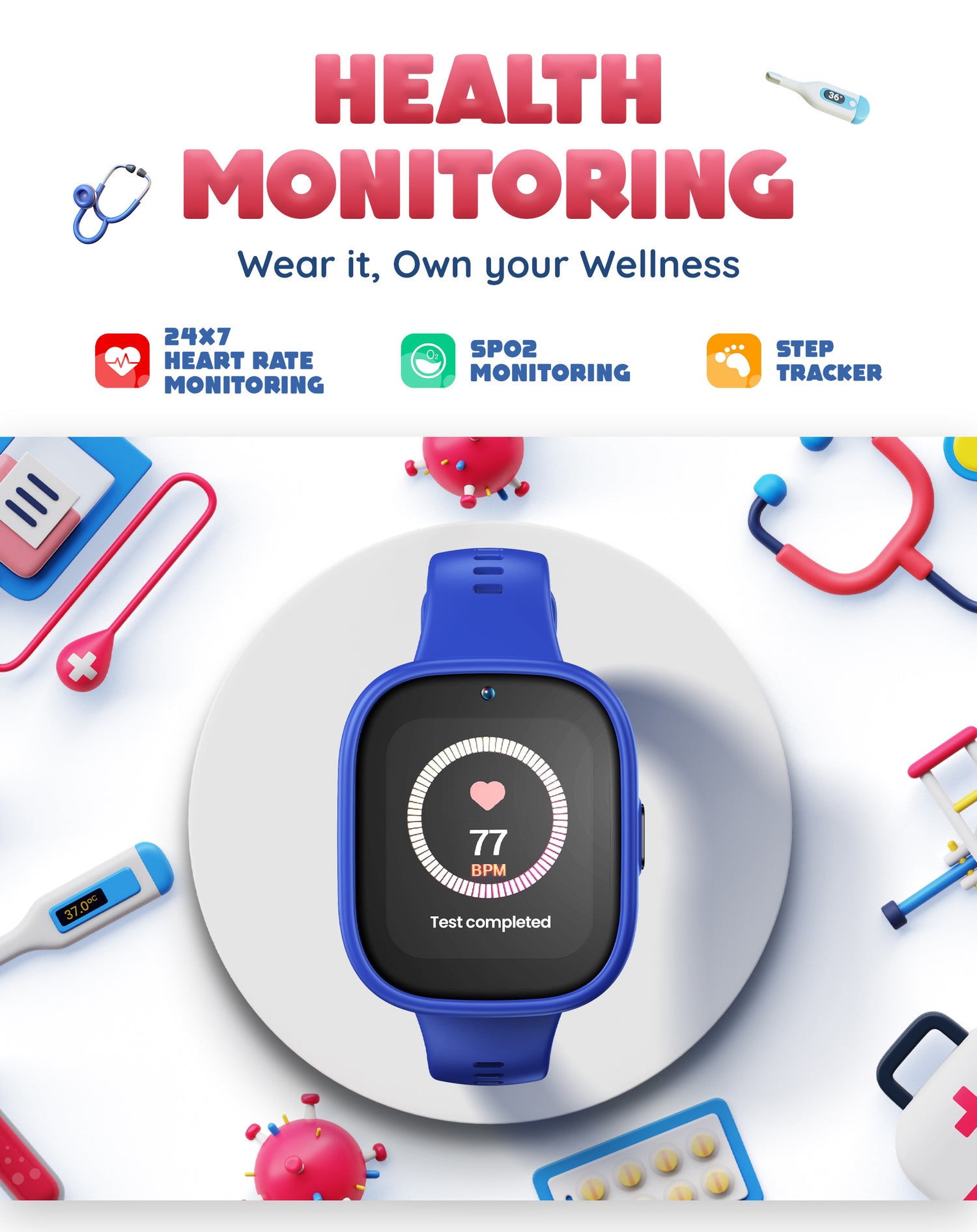 Pebble Junior 4G Smart Watch for Kids