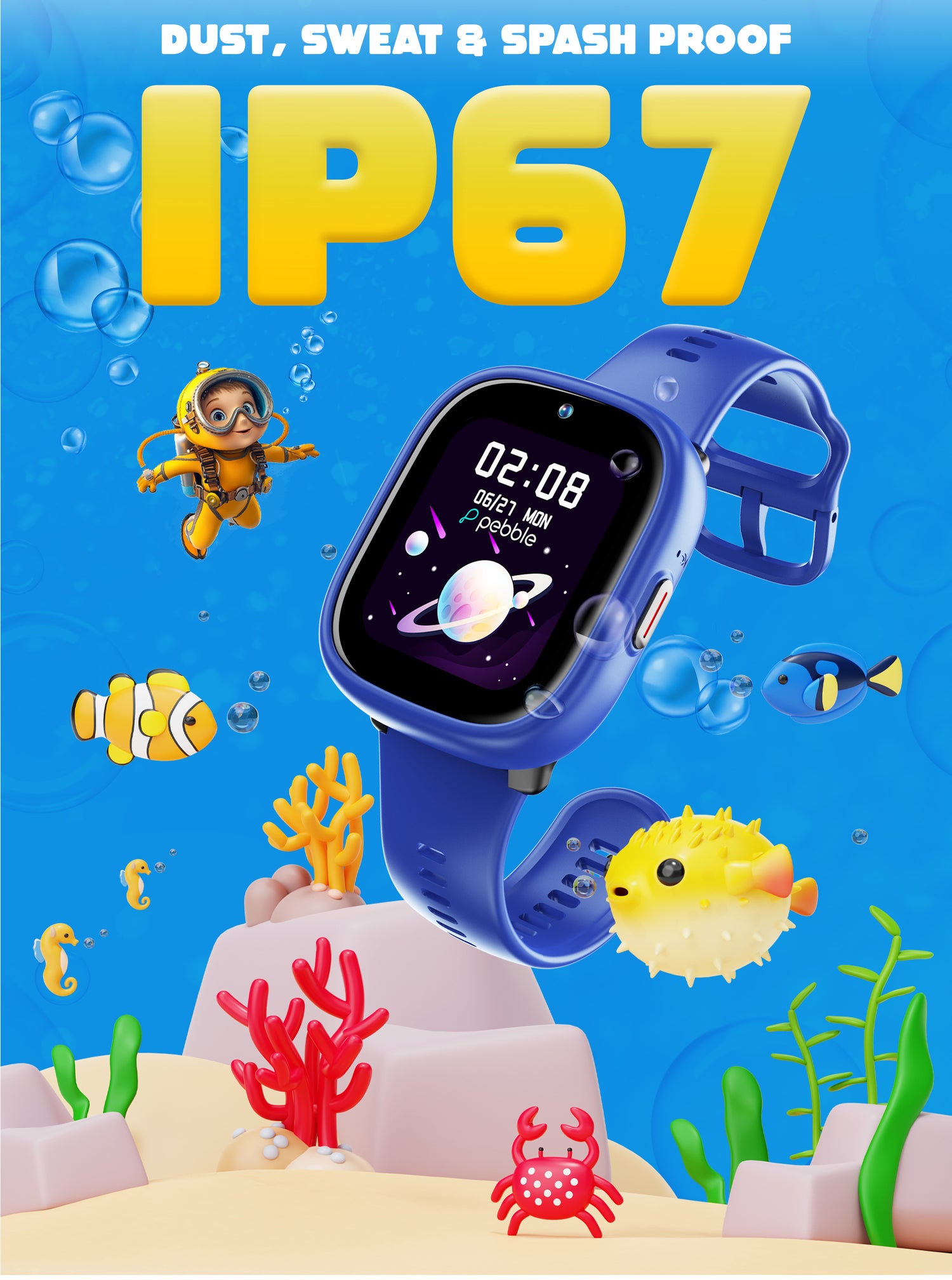 Pebble Junior 4G Smart Watch for Kids